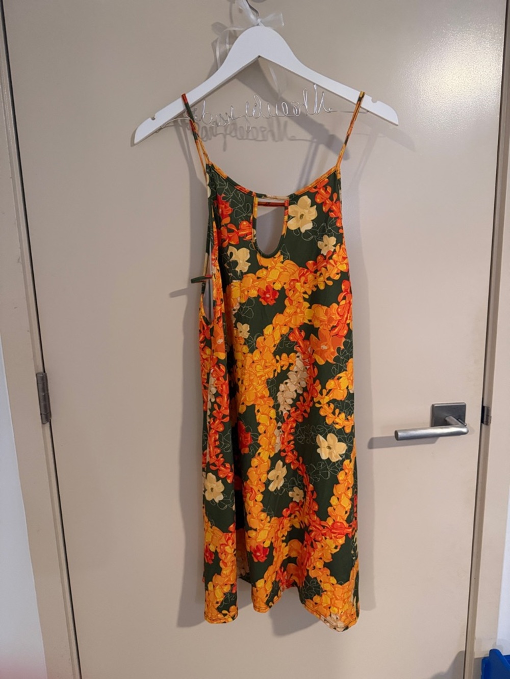 Homegrown Hawaii Floral Slip Dress in Green and Yellow